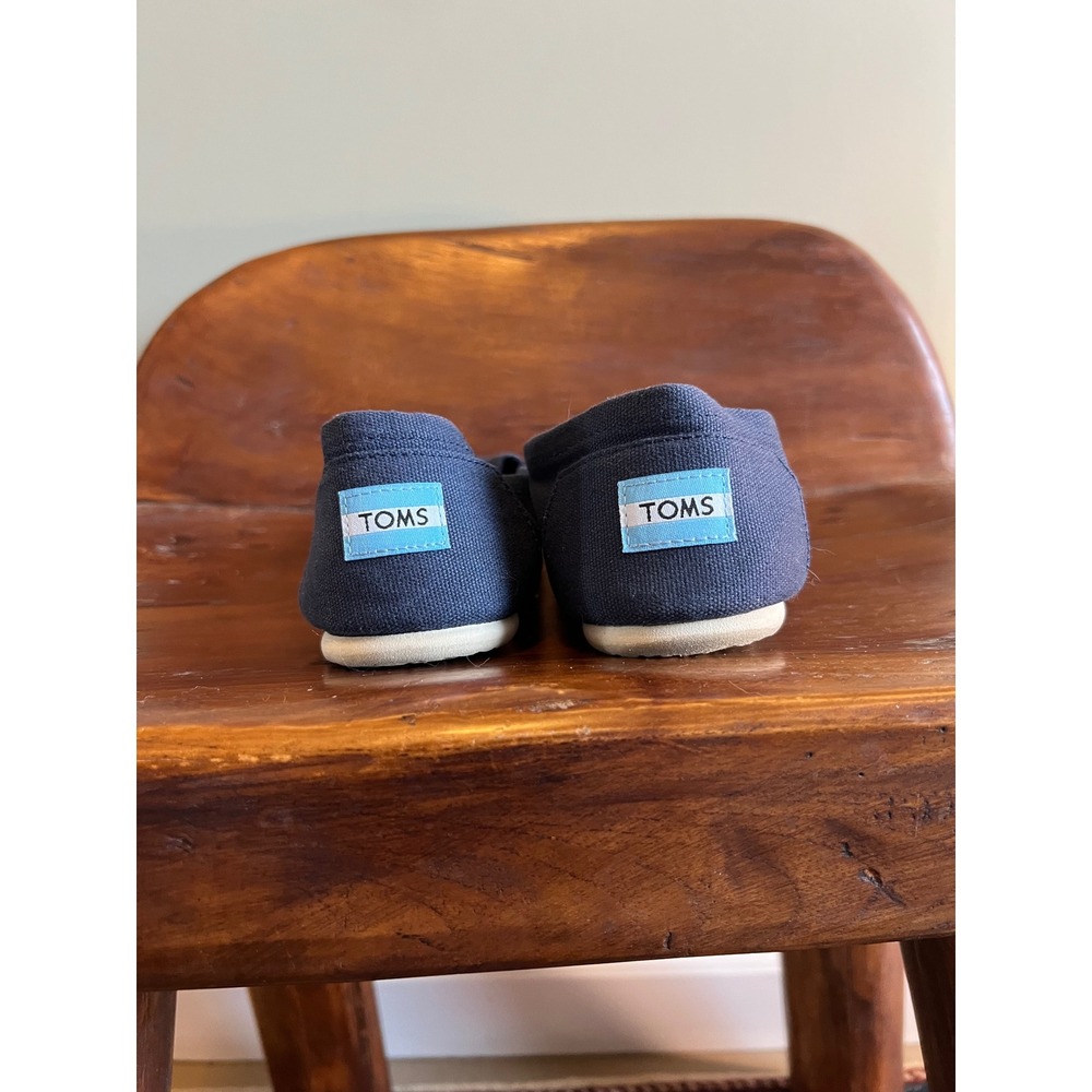 TOMS Classic Alpargata Navy Blue Canvas Slip On Loafer Flats Womens 8.5 - Picture 4 of 5